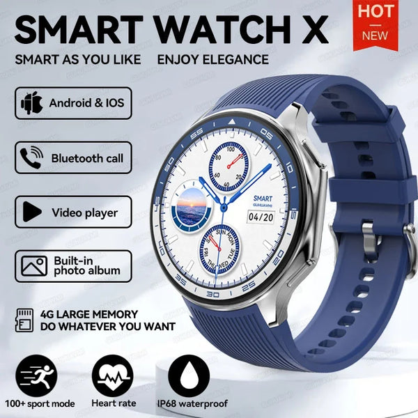 Silica Gel Smart Bluetooth Voice Support Round Sports Watch