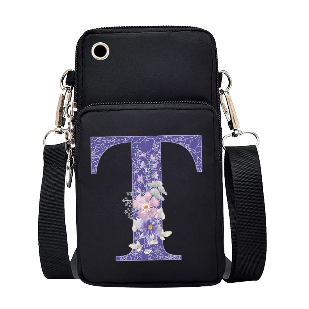 100% Canvas Waterproof Zipper Closure Crossbody Bag For Mobile