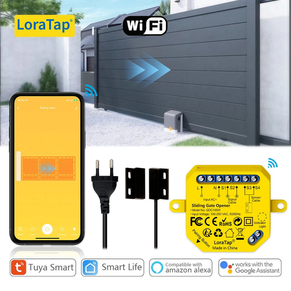 LoraTap Plastic Smart Wireless WiFi Sliding Gate Motor Opener