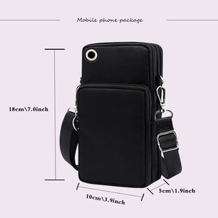 100% Canvas Waterproof Zipper Closure Crossbody Bag For Mobile