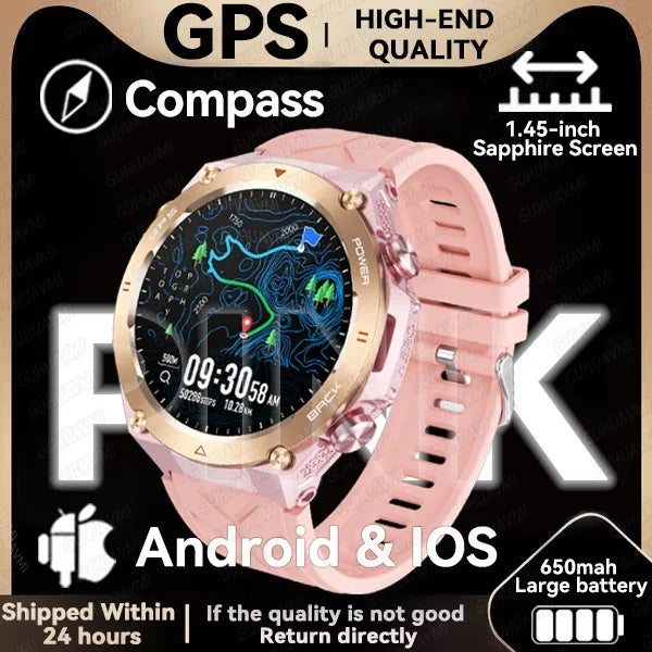 Silica Gel Waterproof GPS Track Bluetooth Ultra HD Smart Watch