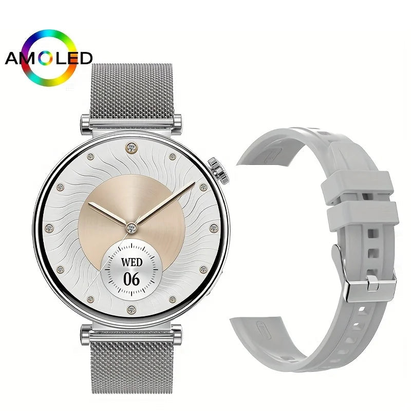 Silica Gel Smart Bluetooth Voice Support Round Shaped Sports Watch