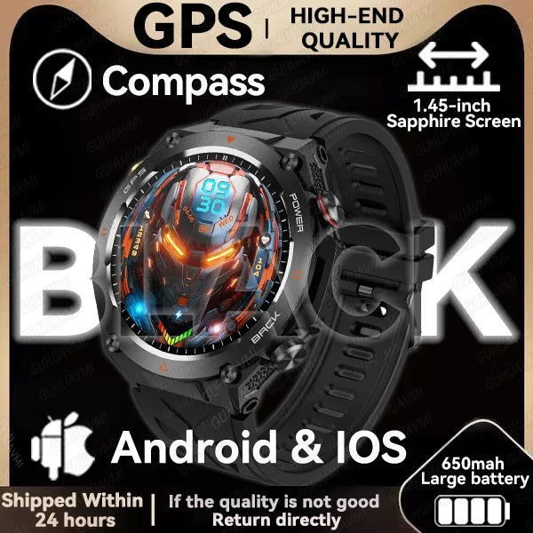 Silica Gel Waterproof GPS Track Bluetooth Ultra HD Smart Watch