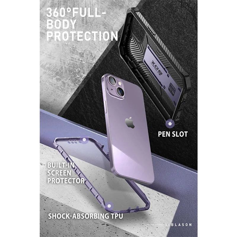 Polycarbonate Full-Body Marble Rugged Bumper Case For iPhone 14