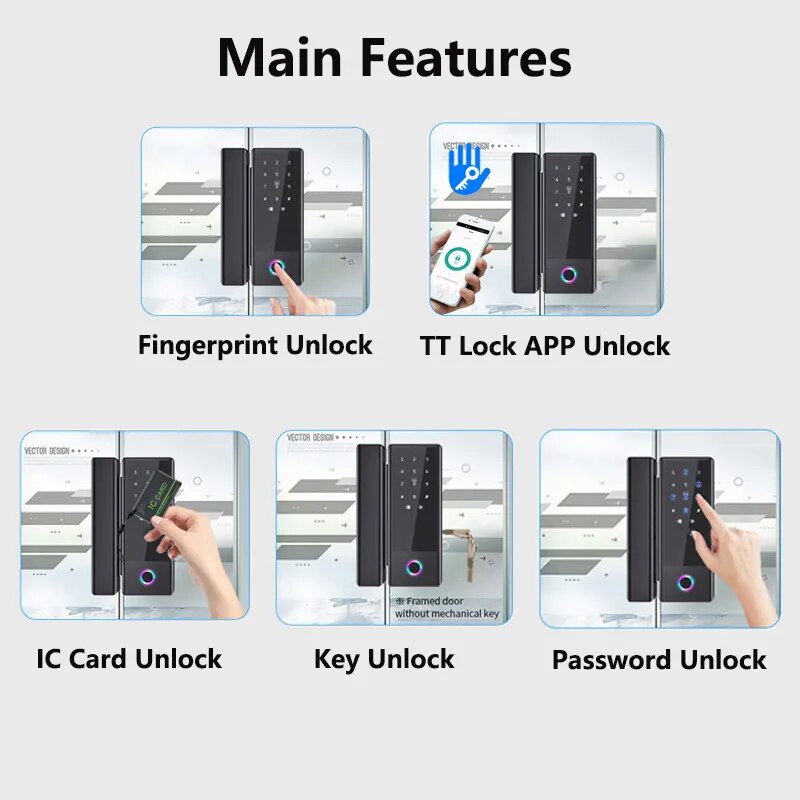 RayKube Aluminium Alloy Fingerprint Digital Smart Door Lock