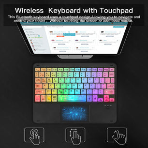 RGB Wireless Bluetooth Keyboard For iPad Android Windows Tablet