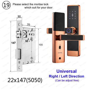 RayKube Aluminium Alloy Fingerprint Digital Smart Door Lock