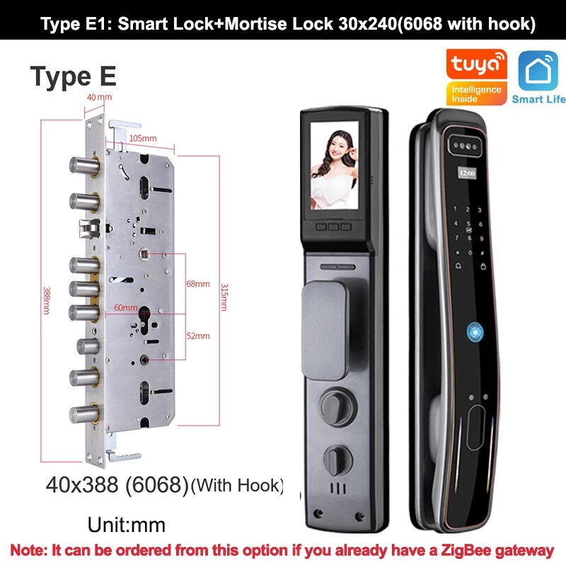 RayKube Aluminium Alloy Fingerprint Digital Smart Door Lock