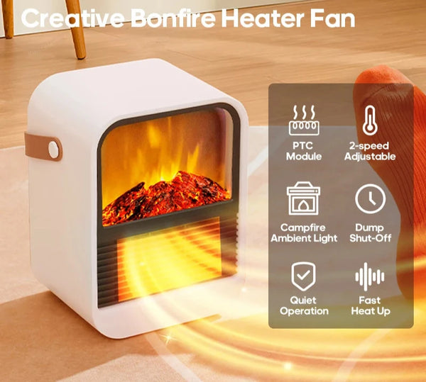 850-1199W 220V Mini Electric 3D LED Display Portable Heater