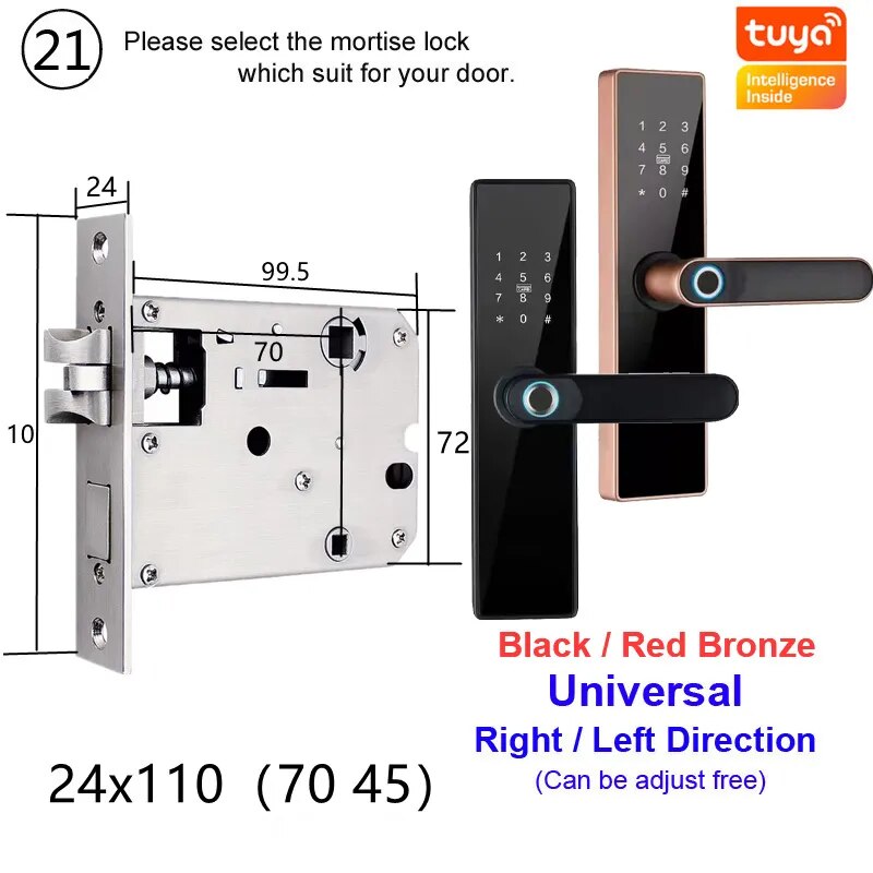 RayKube Aluminium Alloy Fingerprint Digital Smart Door Lock