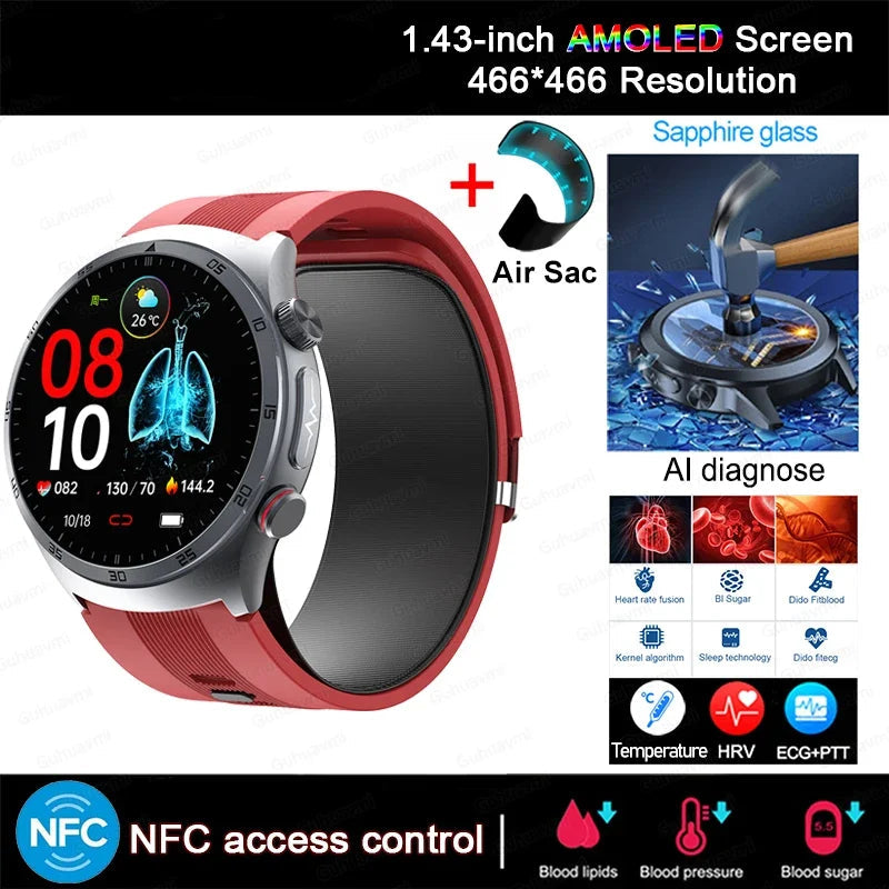 Silica Gel Bluetooth Electronic Medical Grade Round Shape Smart Watch