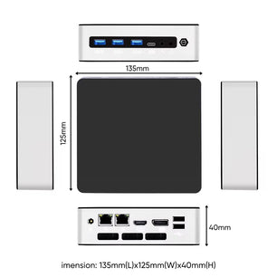 Topton 13th Gen i7-1270P 1360P 1335U Mini Gaming Beast Desktop