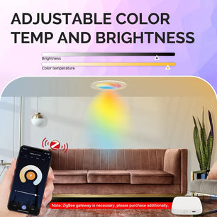 Moes 6W Plastic Dimmable RGB LED Smart WIFI Round Spot Light