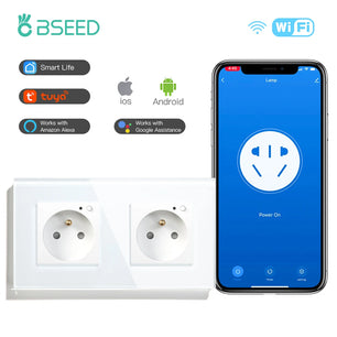 Bseed 16A Glass Panel Wireless WIFI Control Smart Power Socket