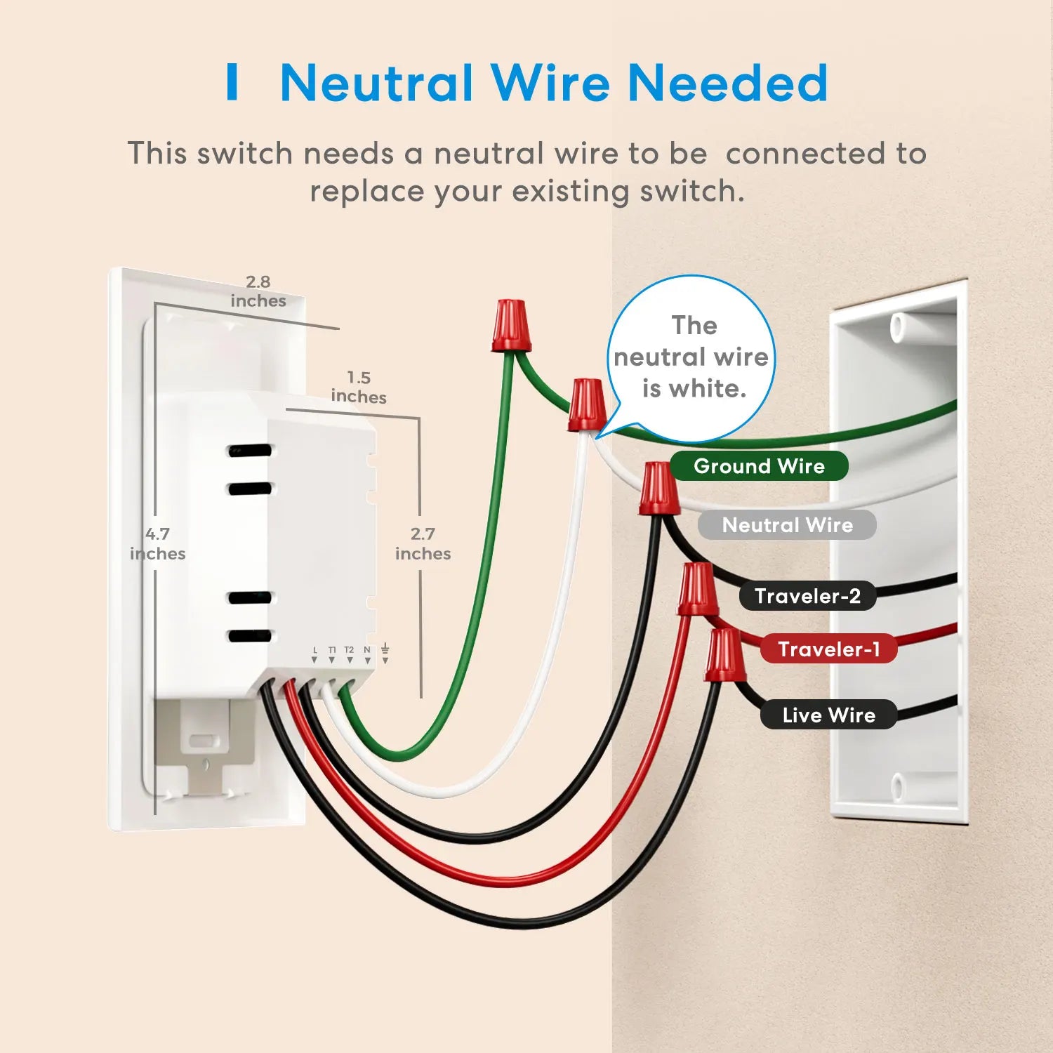 Meross Plastic Smart Alexa Google Remote Dimmable Light Switch