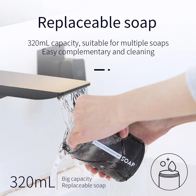 320ML 5V Plastic Rechargeable Automatic Foam Soap Dispensers