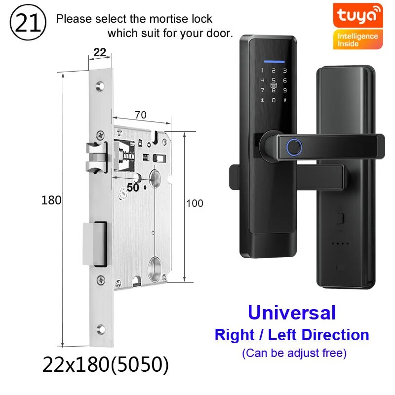 RayKube Aluminium Alloy Fingerprint Digital Smart Door Lock