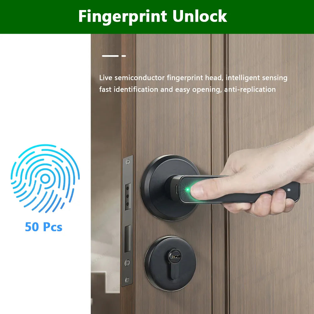 RayKube Stainless Steel Fingerprint Digital Smart Door Lock