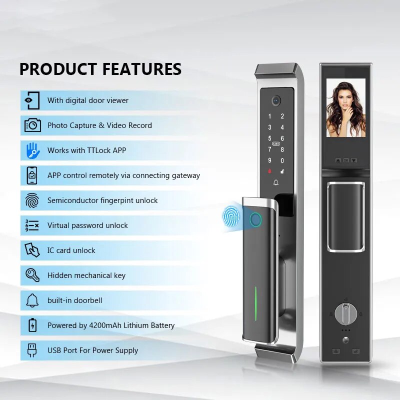 RayKube Aluminium Alloy Fingerprint Digital Smart Door Lock