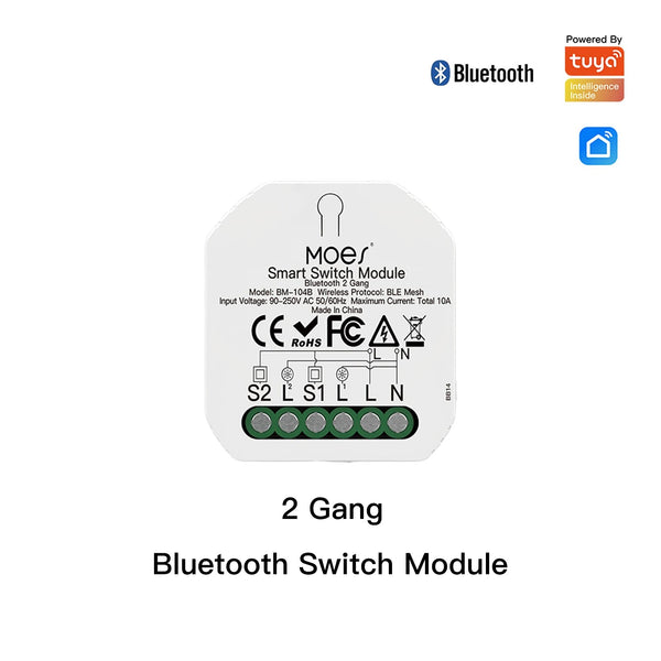 Moes Plastic Panel Bluetooth Smart Light Breaker Switch Module