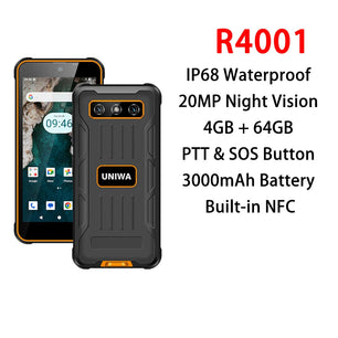 Rubber Rugged 3000mAh 4GB RAM 64GB 4.0 Inches FHD Smart Phone