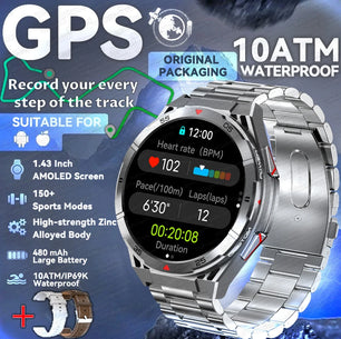 Silica Gel Health Monitor Waterproof Bluetooth Round Smart Watch