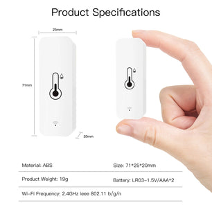 Moes Air Quality Detector Portable Smart Wireless Humidity Sensor