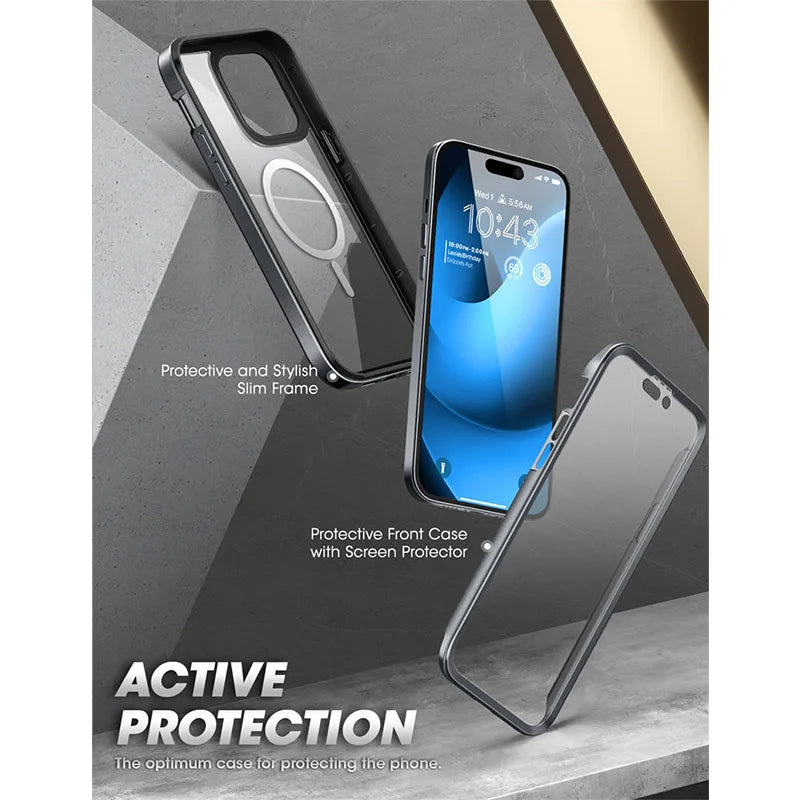 Polycarbonate Full-Body Rugged Bumper Case For iPhone 14 Pro