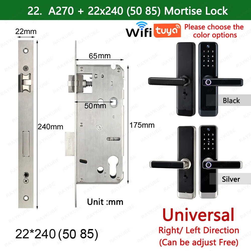 RayKube Aluminium Alloy Fingerprint Digital Smart Door Lock