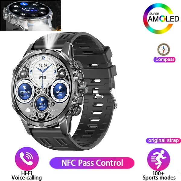 Silica Gel Smart Bluetooth Voice Support Round Shaped Sports Watch