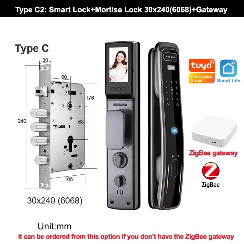 RayKube Aluminium Alloy Fingerprint Digital Smart Door Lock