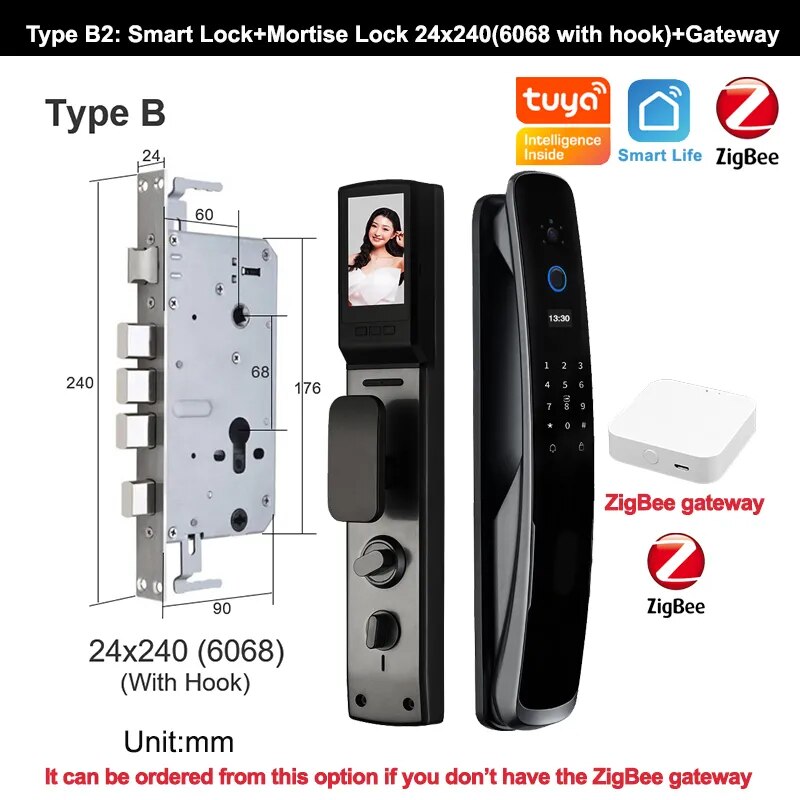 RayKube Aluminium Alloy Fingerprint Digital Smart Door Lock