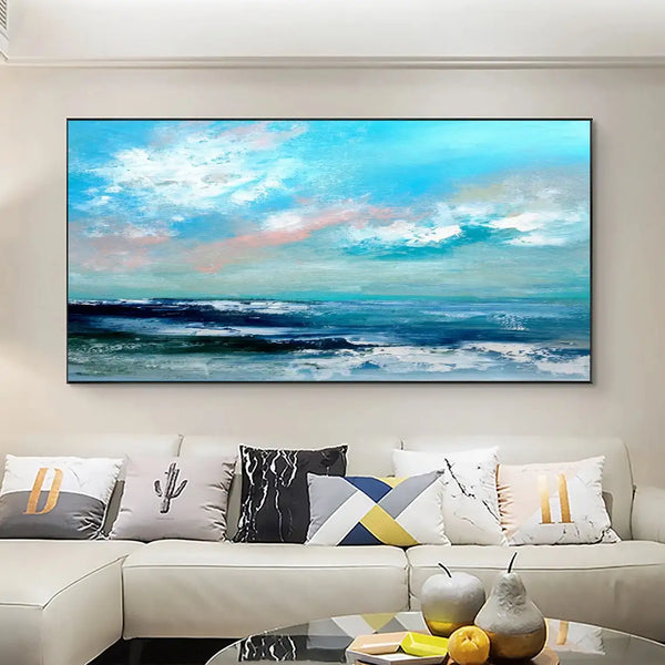 100% Canvas Modern Sky Pattern Handmade Elegant Oil Painting