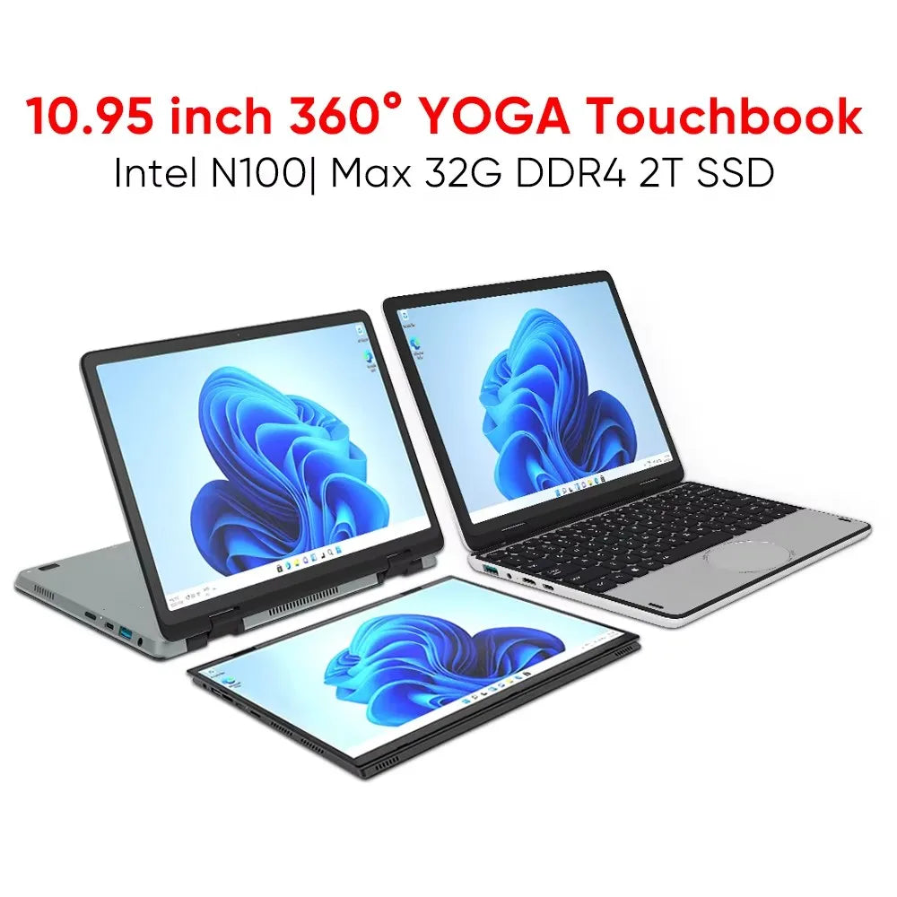 Topton 32G DDR4 2T SSD Portable Touch Screen Intel N100 Laptop