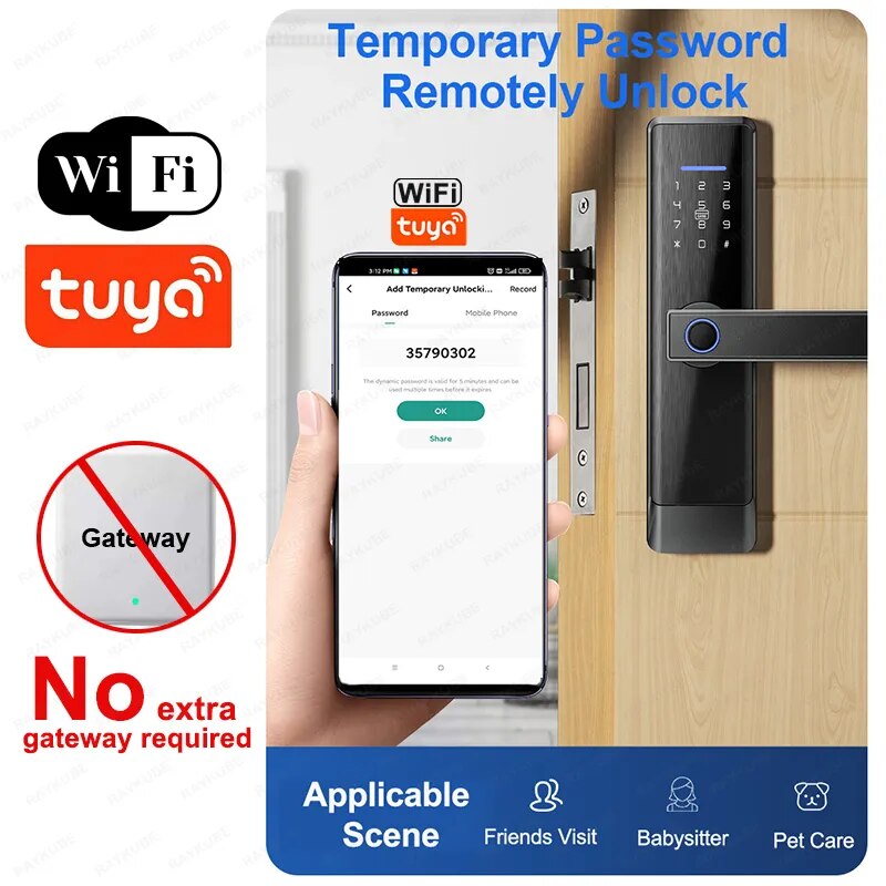 RayKube Aluminium Alloy Fingerprint Digital Smart Door Lock