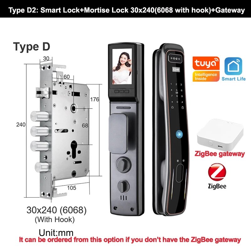 RayKube Aluminium Alloy Fingerprint Digital Smart Door Lock