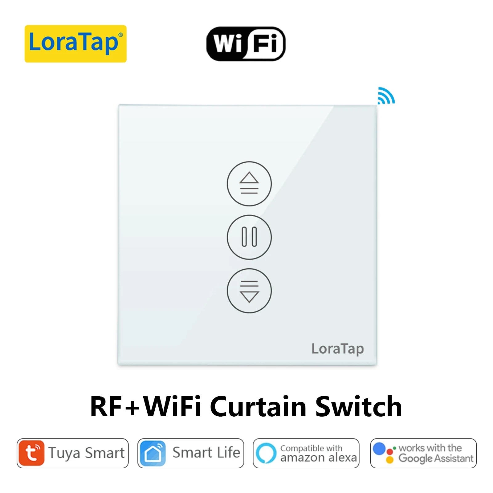 LoraTap 240V 600W Plastic WiFi Rolling Blinds Curtain Switch