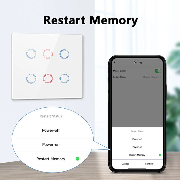 LoraTap 5A 230V Plastic Remote Control Light Touch Panel Switch