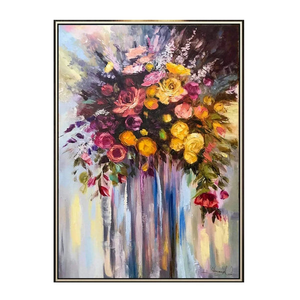 100% Canvas Modern Floral Handmade Elegant Artwork Oil Painting