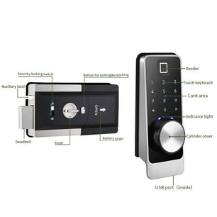 RayKube Zinc Alloy Fingerprint Bluetooth Digital Smart Door Lock