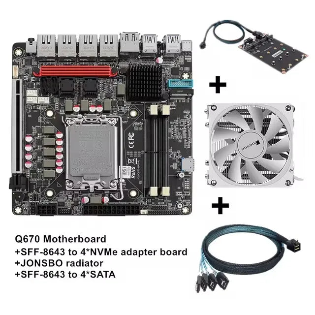 Topton Q670 Intel NAS NVMe SATA 3.0 AMD DDR5 Desktop Motherboard