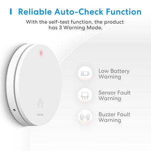 Meross Plastic Smart Fire Smoke Alarm Detection Optical Sensor