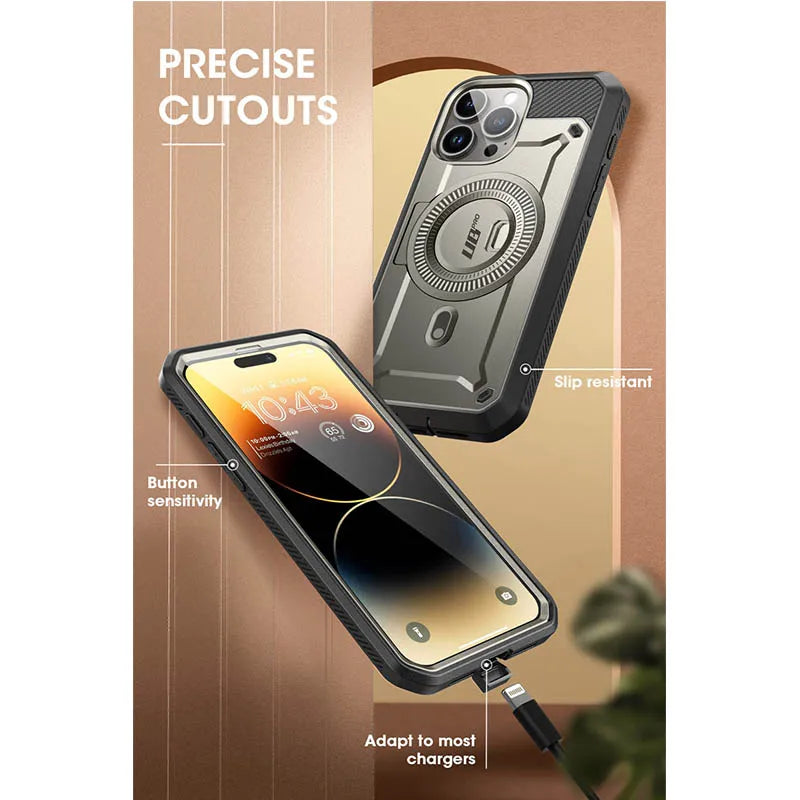 Polycarbonate Full-Body Rugged Bumper Case For iPhone 15 Pro