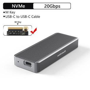 128GB To 2TB 20Gbps USB 3.2 NVMe M.2 High Speed SSD Enclosure