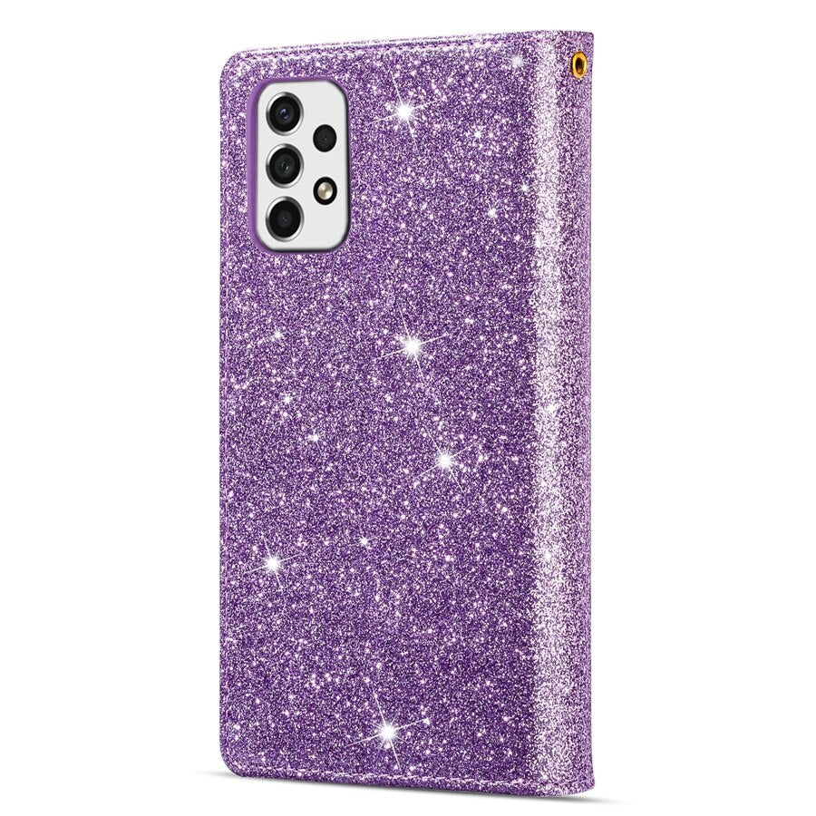 Leather Protective Glitter Wallet Case For Samsung Galaxy A13