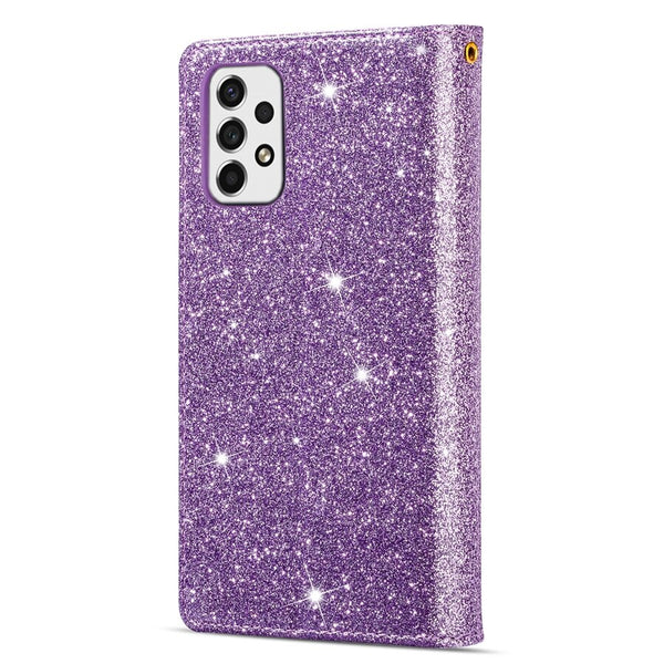 Leather Protective Glitter Wallet Case For Samsung Galaxy A33 5G