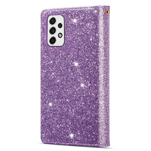 Leather Protective Glitter Wallet Case For Samsung Galaxy A52