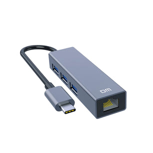 100Mbps Metallic Type-C To USB 2.0 RJ45 Ethernet 3 Port Hub