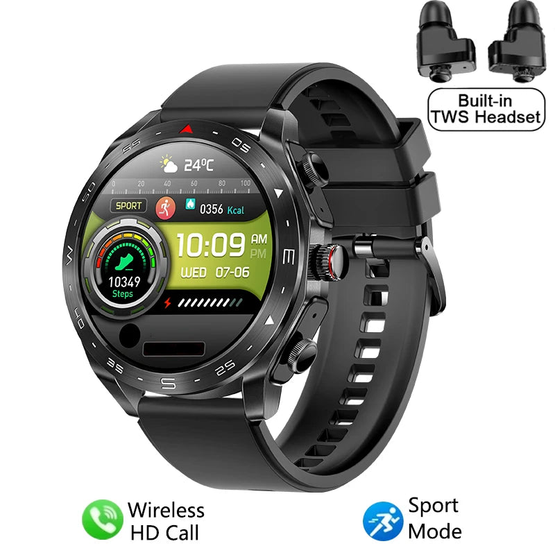 Silica Gel Smart Bluetooth Voice Support Round Shaped Sports Watch