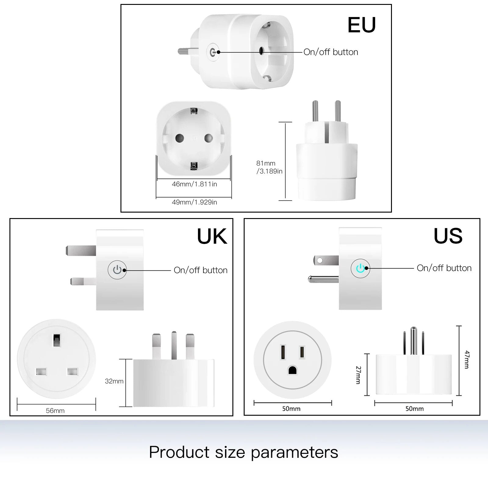 Moes Plastic Panel Voice Remote Control Smart Power Socket Plug